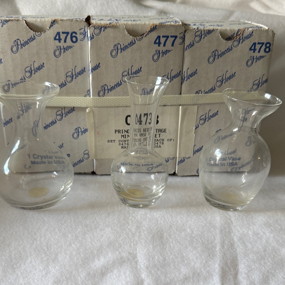 Princess House Crystal - Heritage Mini Vase Trio